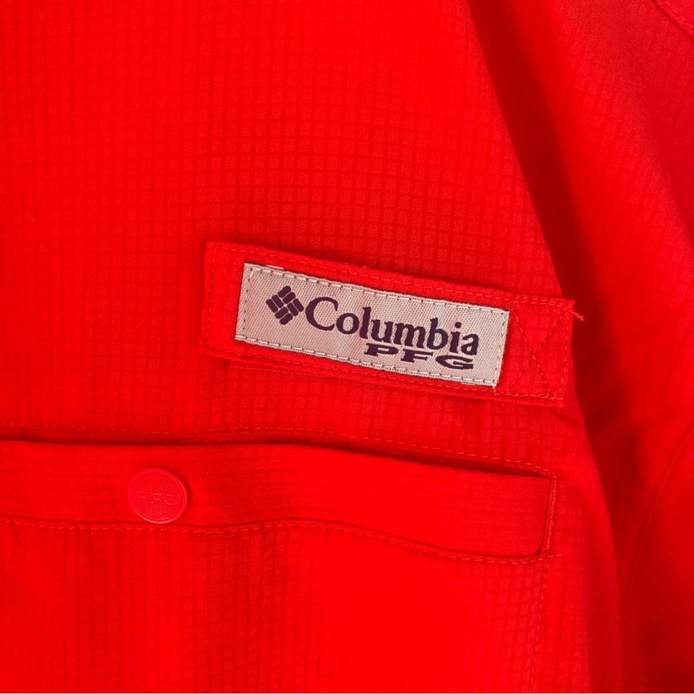 Columbia Georgia Bulldog (NWT) (XL) Collared, Button Down Vibrant Red Shirt - Picture 6 of 13